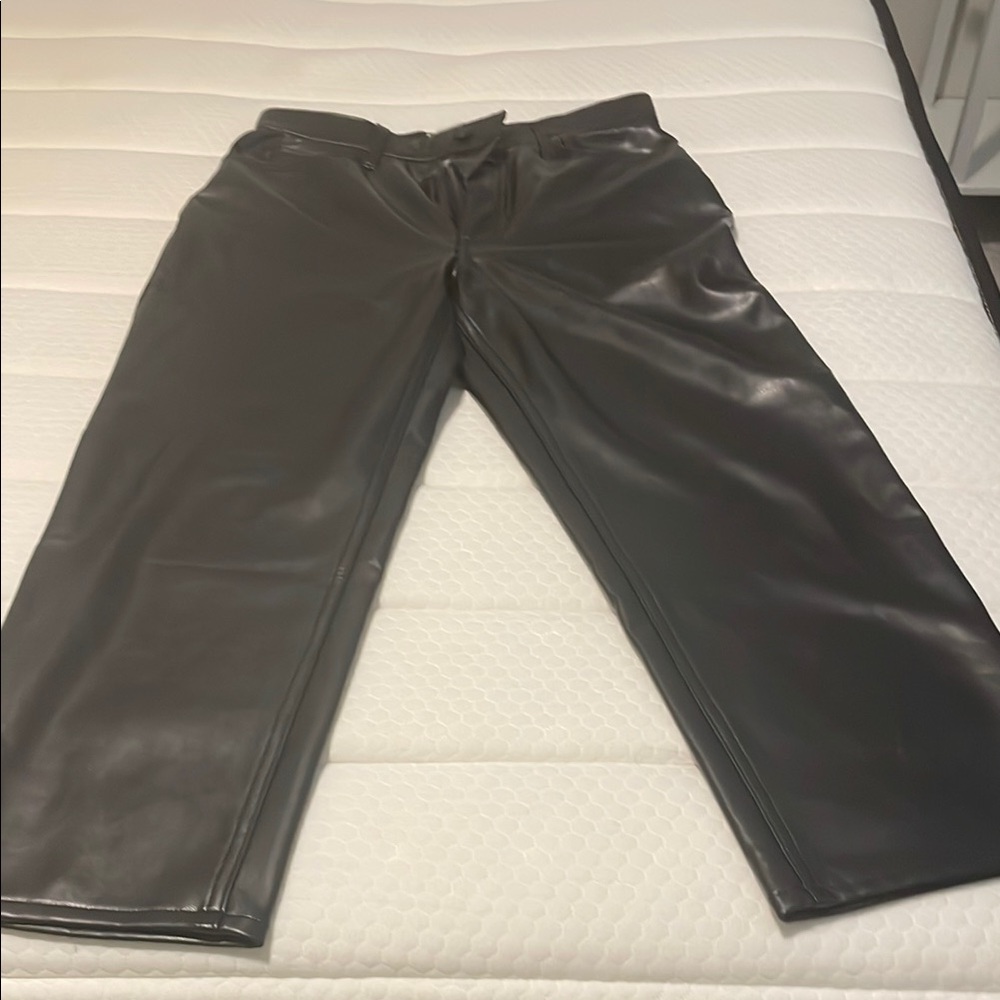 Black Faux Leather Pants